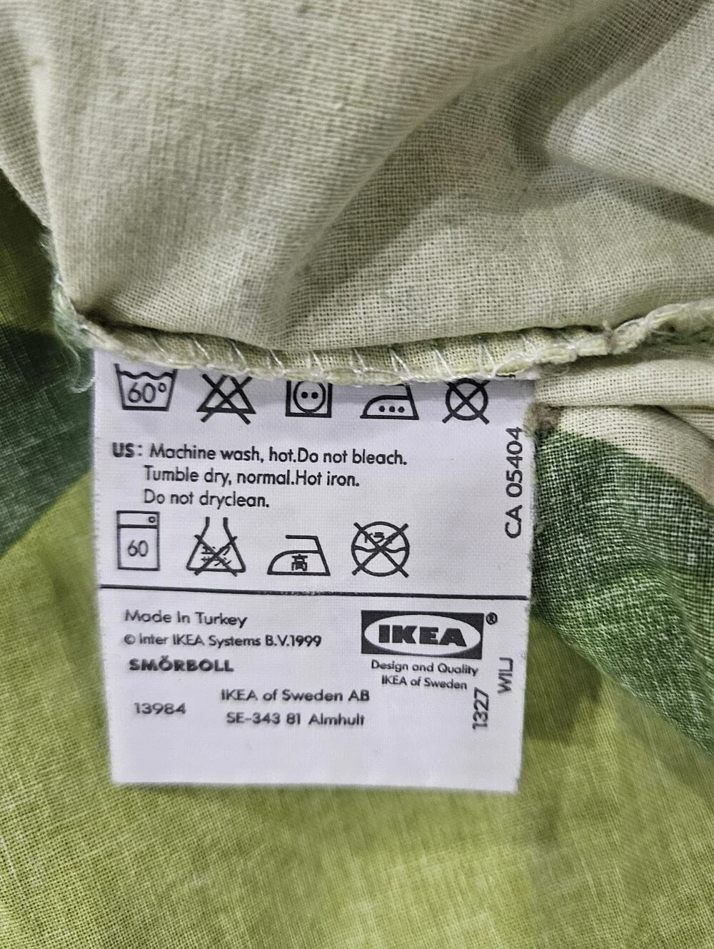 VTG Ikea Smorboll Lime Green F/Q Duvet Cover Circles Dots Cotton 1999 Mod FLAWS